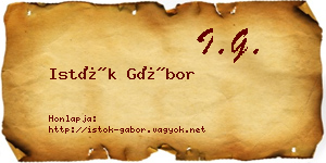 Istók Gábor névjegykártya